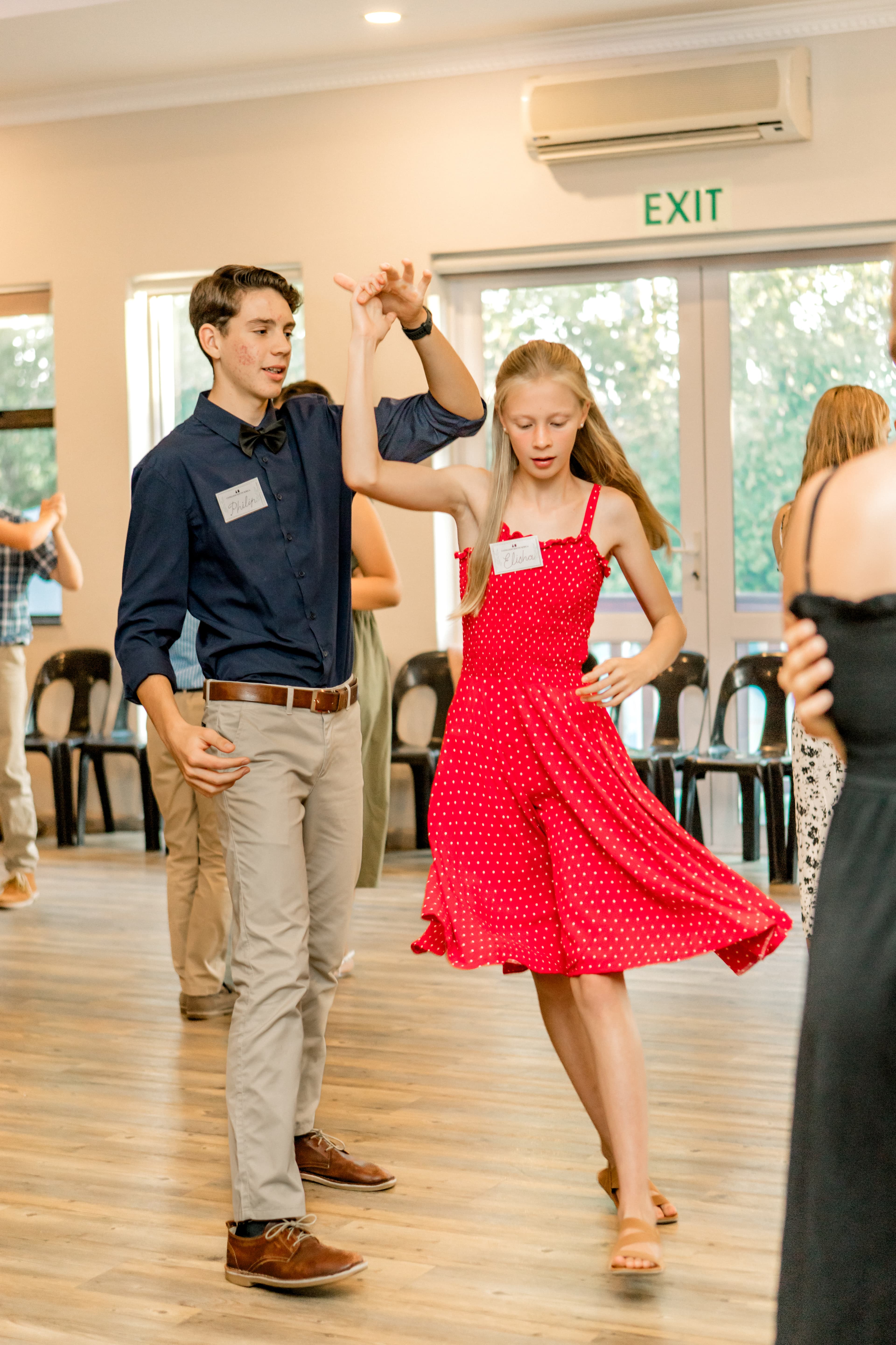 Students dancing during Cotillion class